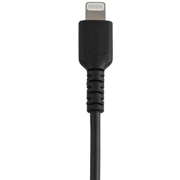 高耐久Lightning-USB-Aケーブル30cm/ブラック/アラミド繊維補強/iPhone、iPod、iPad対応/AppleMFi認証アップルライトニング-USB充電同期ケーブル