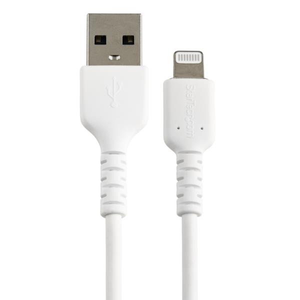 高耐久Lightning-USB-Aケーブル30cm/ホワイト/アラミド繊維補強/iPhone、iPod、iPad対応/AppleMFi認証アップルライトニング-USB充電同期ケーブル
