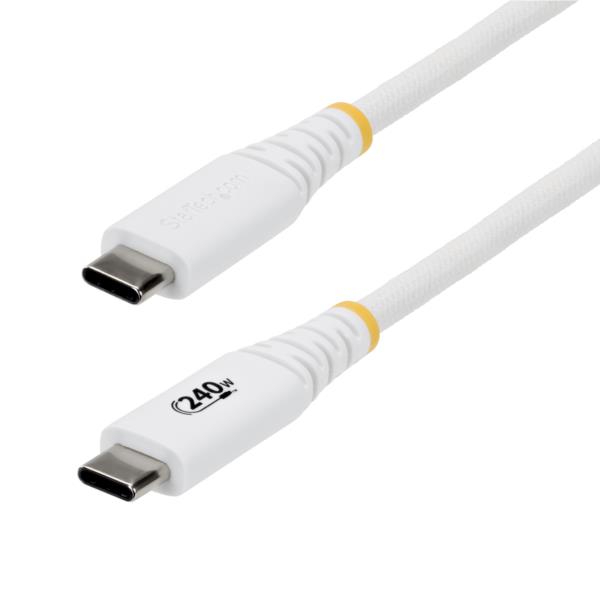 USB-Cケーブル/1m/USB 2.0/Type-C/240W 5A/USB-IF/ホワイト/高速充電 データ転送