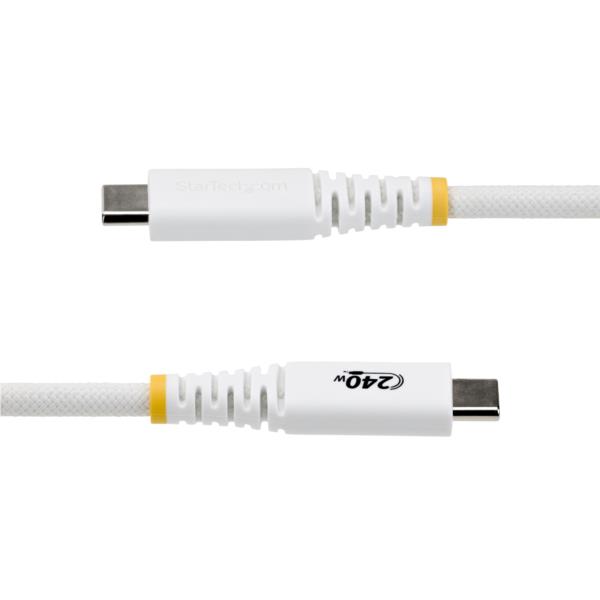 USB-Cケーブル/1m/USB 2.0/Type-C/240W 5A/USB-IF/ホワイト/高速充電 データ転送