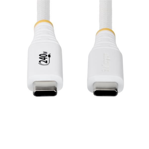 USB-Cケーブル/1m/USB 2.0/Type-C/240W 5A/USB-IF/ホワイト/高速充電 データ転送