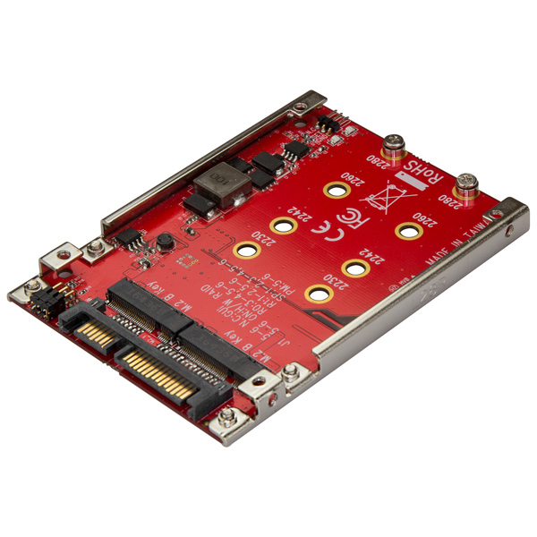 2スロットM.2-SATA変換アダプタ2.5インチドライブベイ対応RAID2xM.2NGFFSSDアダプタSATA3.0(6Gbps)対応