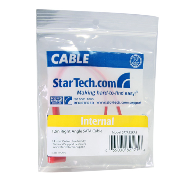 30cmシリアルATAケーブル片側下向きL型タイプSATA(7ピン)メス/SATA(7ピン)メス