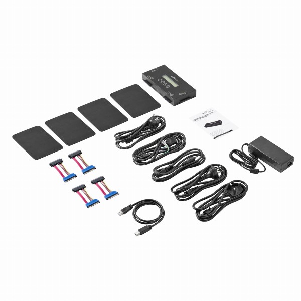 HDD/SSDハードドライブイレーサー2.5/3.5インチSATAドライブ対応ハードディスク消去装置4ベイスタンドアローン