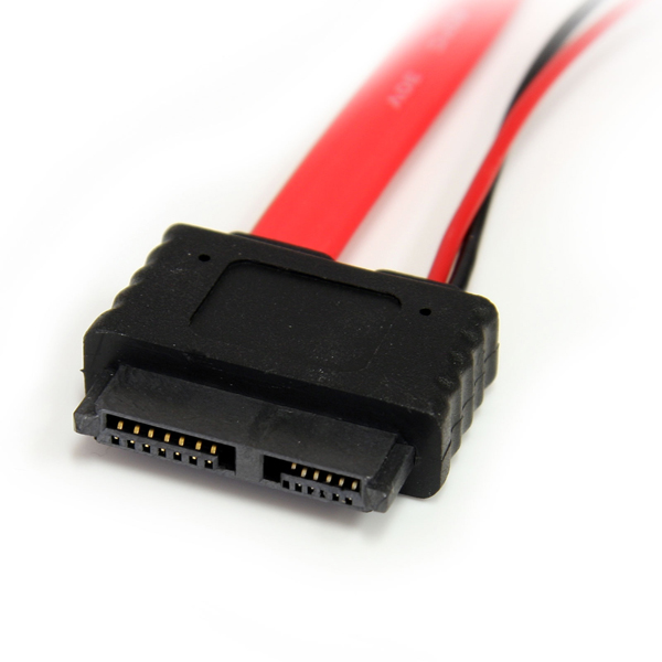 50cmSlimlineSATA変換ケーブル1xSlimlineシリアルATA7+6ピン-1xペリフェラル電源4ピンオス&1xSATA7ピン