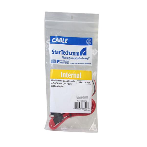 91cmSlimlineSATA-シリアルATA変換ケーブルペリフェラル電源(4ピン)とSATAデータコネクタ(7ピン)に分岐