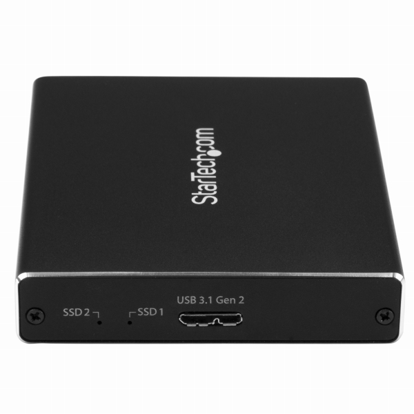USB接続M.2SATASSD対応デュアルスロットアダプタケースUSB3.1Gen2(10Gbps)対応ケーブル付属(USB-A-Micro-B/USB-C-Micro-B)RAID対応