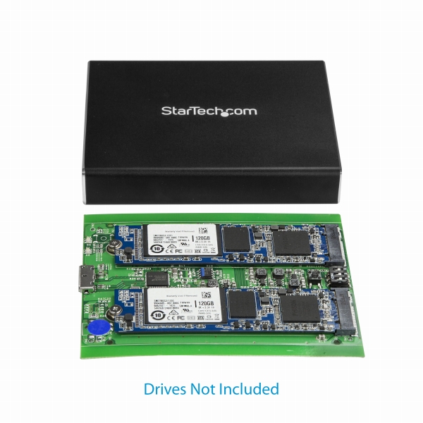 USB接続M.2SATASSD対応デュアルスロットアダプタケースUSB3.1Gen2(10Gbps)対応ケーブル付属(USB-A-Micro-B/USB-C-Micro-B)RAID対応