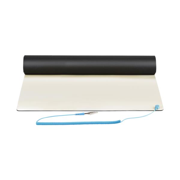静電気除去マット/30cmx46cm/取外し可能アースコード付き/ANSI/ESDS4.1準拠/サーモプラスチック静電作業マット/卓上除電シート