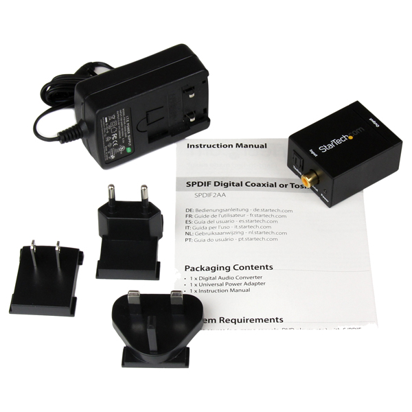 デジタル(光&同軸)-アナログオーディオコンバーター変換器入力:Toslink/デジタルコアキシャル出力:コンポジット(RCA)