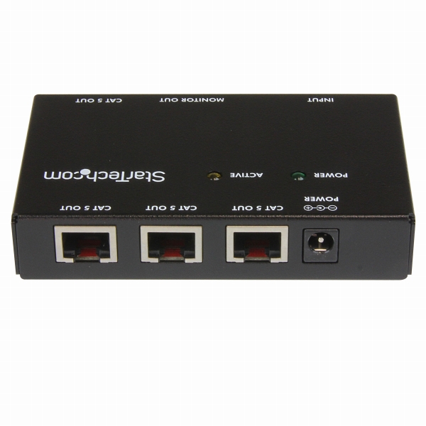 Cat5ケーブル対応4ポートVGAディスプレイエクステンダー延長器(送信機のみ)カテゴリ5LANケーブルにて最大150m延長最大4分配可能