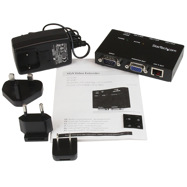 Cat5ケーブル対応4ポートVGAディスプレイエクステンダー延長器(送信機のみ)カテゴリ5LANケーブルにて最大150m延長最大4分配可能