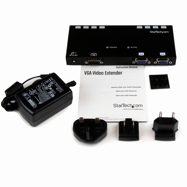 Cat5ケーブル対応8ポートVGAディスプレイエクステンダー延長器(送信機のみ)カテゴリ5LANケーブルにて最大150m延長最大8分配可能