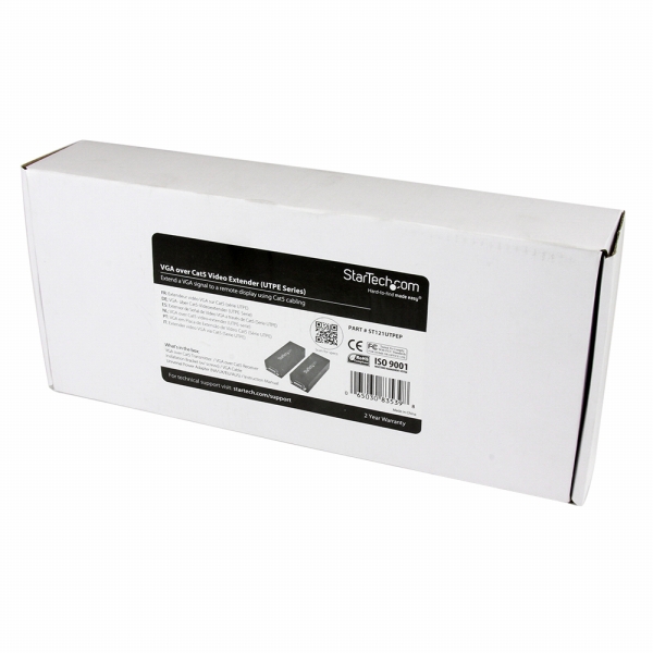 Cat5対応VGA/アナログRGBビデオディスプレイ延長器/エクステンダーセット最大80mまで延長送信機/受信機セットモデル