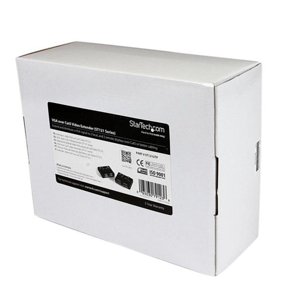 Cat5対応VGA/アナログRGBビデオディスプレイエクステンダー(延長器)最大150mまで延長送信機/受信機セットモデル