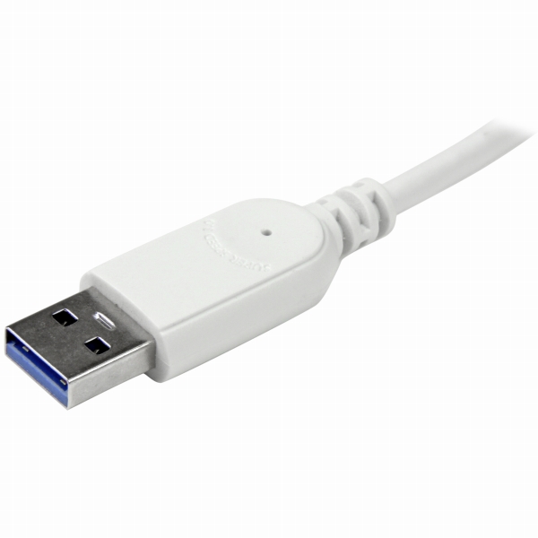 3ポートポータブルUSB3.0ハブ(ギガビットイーサネット対応LANアダプタ内蔵)シルバー&ホワイトアルミケース