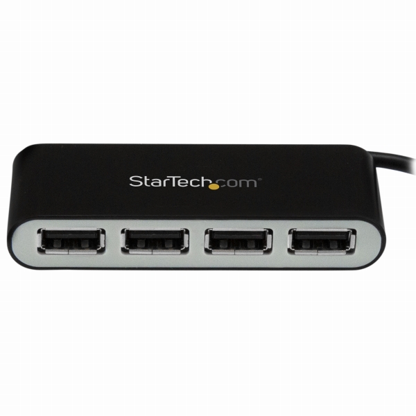 4ポートUSB2.0ハブ本体一体型ケーブル付きコンパクトミニUSBハブバスパワー対応