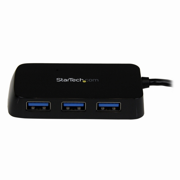 4ポートSuperSpeedUSB3.0ハブポータブルミニUSBHub1xUSBA(オス)-4xUSB3.0A(メス)ブラック