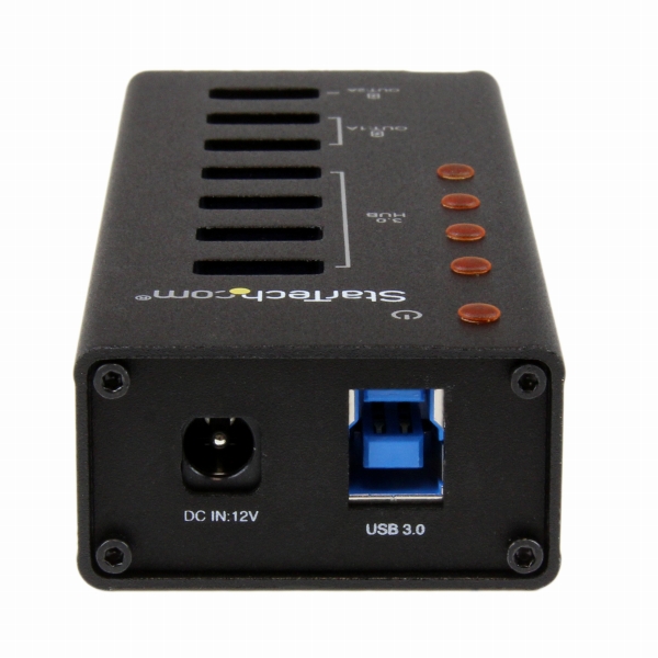 4ポートUSB3.0ハブ充電用USBポートx3搭載(2x1A/1x2A)壁取付け用ブラケット付属