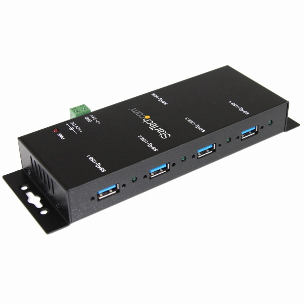 4ポート産業用USB3.0ハブESD保護ウォールマウント対応