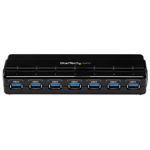 7ポートUSB3.0ハブ卓上用ACアダプタとケーブル付属