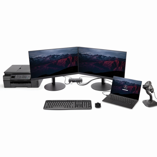 7ポートUSB3.0ハブ卓上用ACアダプタとケーブル付属