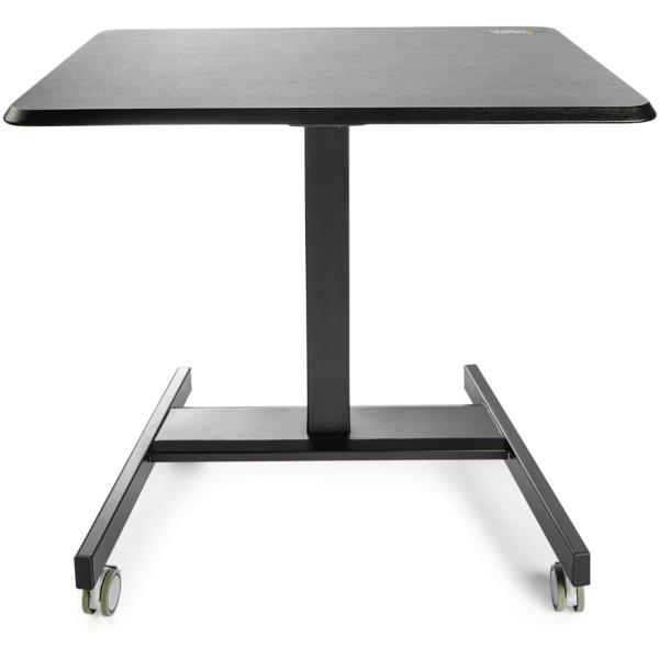 上下昇降式スタンディングデスク/可動式リフティングテーブル/ブラック/ストッパー付きキャスター