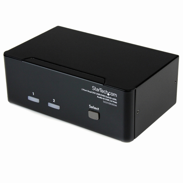 2ポートデュアルDVIディスプレイ対応USB接続KVMスイッチ/PCパソコンCPU切替器