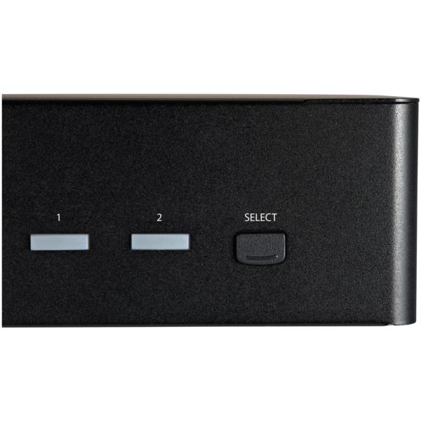 2ポートHDMIモニター2台対応KVMスイッチ/HDMI2.0対応PC切替器/2ポートUSB3.0ハブ、4ポートUSBHID、オーディオポート搭載/ホットキー&押しボタン切替