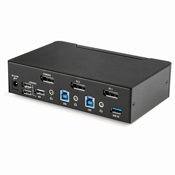 2ポートDisplayPort対応KVMスイッチ4K/60Hz対応CPU切り替え器USB3.0ハブ搭載DisplayPort1.2対応