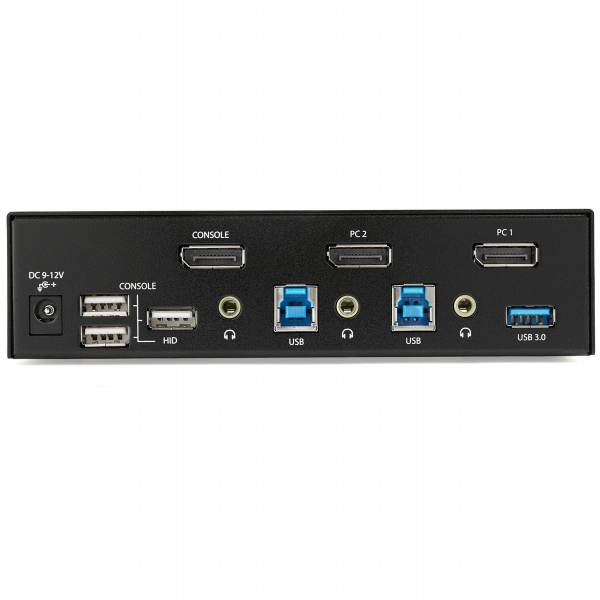 2ポートDisplayPort対応KVMスイッチ4K/60Hz対応CPU切り替え器USB3.0ハブ搭載DisplayPort1.2対応
