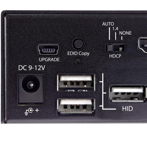 2ポートHDMIモニター1台対応KVMスイッチ/HDMI2.0対応PC切替器/2ポートUSB3.0ハブ、4ポートUSBHID、オーディオポート搭載/ホットキー&押しボタン切替