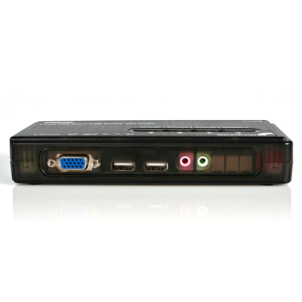 4ポートUSB接続KVMスイッチ(オーディオ対応/ケーブル付属)4台用PCパソコン/CPU切替器(ブラック)解像度2048x1536