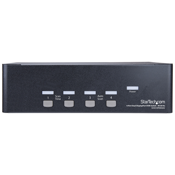 4ポートデュアルDisplayPortKVMスイッチ4K/60HzDisplayPort1.2対応PC/CPU/パソコン切替器パソコン4台の制御に4K/60Hzディスプレイ2台の機能を追加