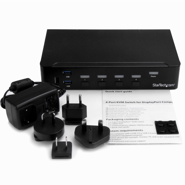 4ポートDisplayPortKVMスイッチ(4K対応)ディスプレイポート接続CPU・PCパソコン切替器3ポートUSB3.0ハブ