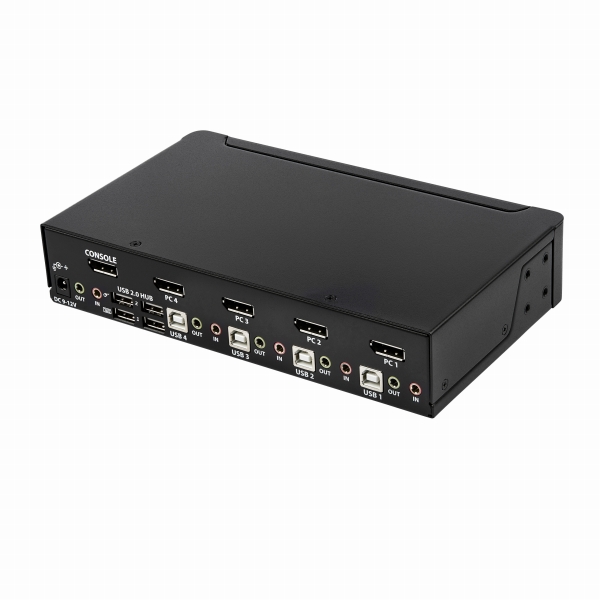 4ポートDisplayPortKVMスイッチ4K/60HzDisplayPort1.2対応PC/CPU/パソコン切替器