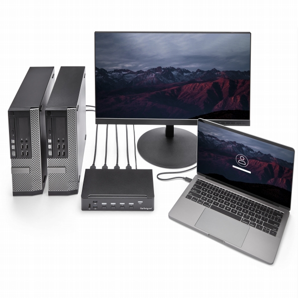 4ポートHDMIKVMスイッチ(1080p)HDMI接続CPU・PCパソコン切替器3ポートUSB3.0ハブ