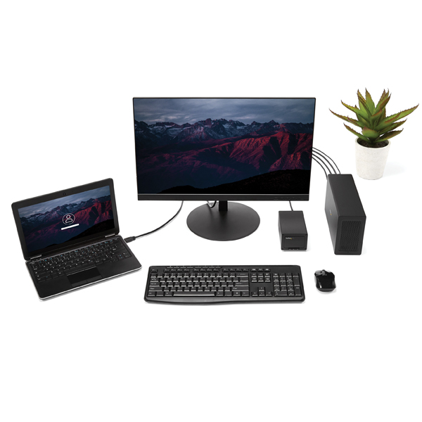 Thunderbolt3接続PCIe外付けケースDisplayPort用モニターポートサンダーボルト3-PCIExpressx16アルミ筐体