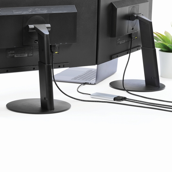 Thunderbolt3-2ポートHDMI変換アダプタ4K/60Hz対応MacとWindowsに対応サンダーボルト3(USBType-C)/オス-2xHDMI/メス