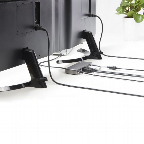 Thunderbolt3ドッキングステーションデュアル4K/60Hzモニタ対応DP/HDMI/VGA出力MacBookPro/Windows対応85WUSBPD