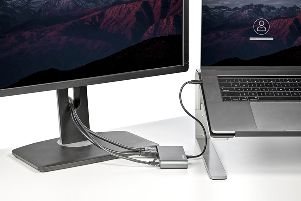 Thunderbolt3ハブサンダーボルト3ミニドックデュアル4K/60HzHDMI/2ポートUSB-Aハブ(3.2/2.0)/ギガビット有線LANポート
