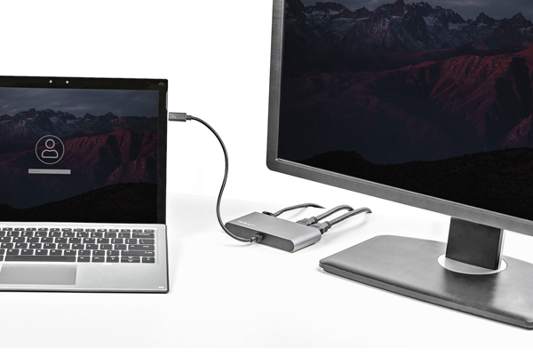 Thunderbolt3ハブサンダーボルト3ミニドックデュアル4K/60HzHDMI/2ポートUSB-Aハブ(3.2/2.0)/ギガビット有線LANポート