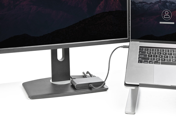 Thunderbolt3ハブサンダーボルト3ミニドックデュアル4K/60HzHDMI/2ポートUSB-Aハブ(3.2/2.0)/ギガビット有線LANポート