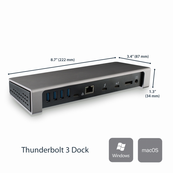 Thunderbolt 3 ドック／4K60Hzデュアルモニタ／85W PD／USB 3.0ハブ／SDカードリーダー