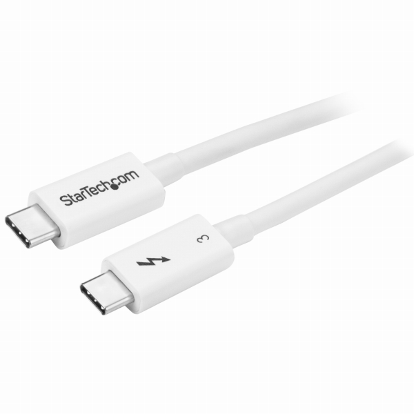 Thunderbolt3ケーブル(40Gbps)0.5mホワイトUSBType-C/DisplayPort互換4K/60Hz