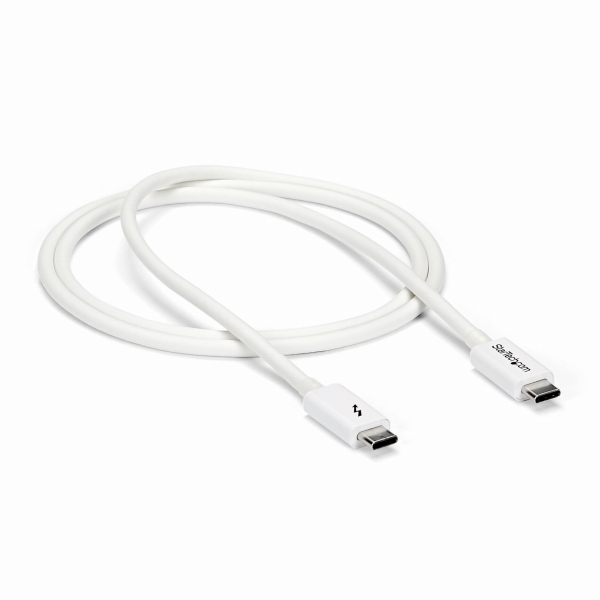 Thunderbolt3ケーブル(20Gbps)1mホワイトUSBType-C/DisplayPort互換4K/60Hz