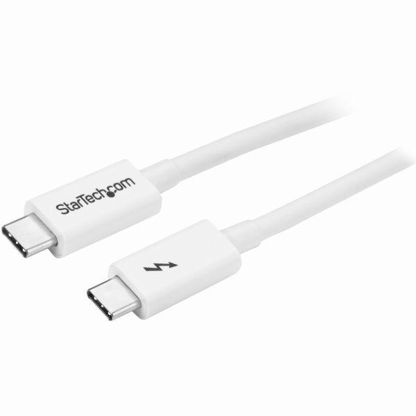 Thunderbolt3ケーブル(20Gbps)2mホワイトUSBType-C/DisplayPort互換4K/60Hz