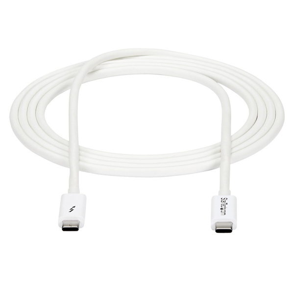 Thunderbolt3ケーブル(20Gbps)2mホワイトUSBType-C/DisplayPort互換4K/60Hz
