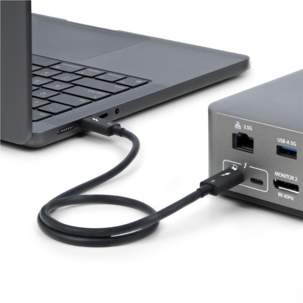 Thunderbolt 5ケーブル/1m/8K60Hz/240W PD/認証品/USB-C互換/ホワイト/急速充電