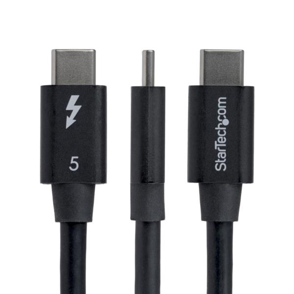 Thunderbolt 5ケーブル/L型右向き/80cm/8K60Hz/240W PD/認証品/USB-C互換/ホワイト